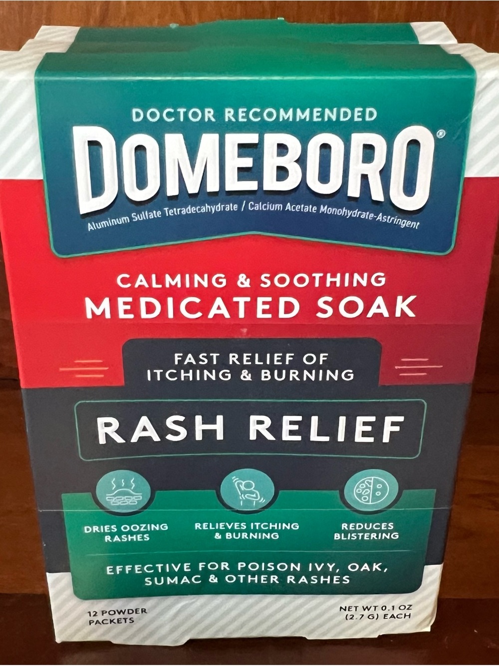 Domeboro Rash Relief Powder, 12 Packets, 3-Pack Bundle